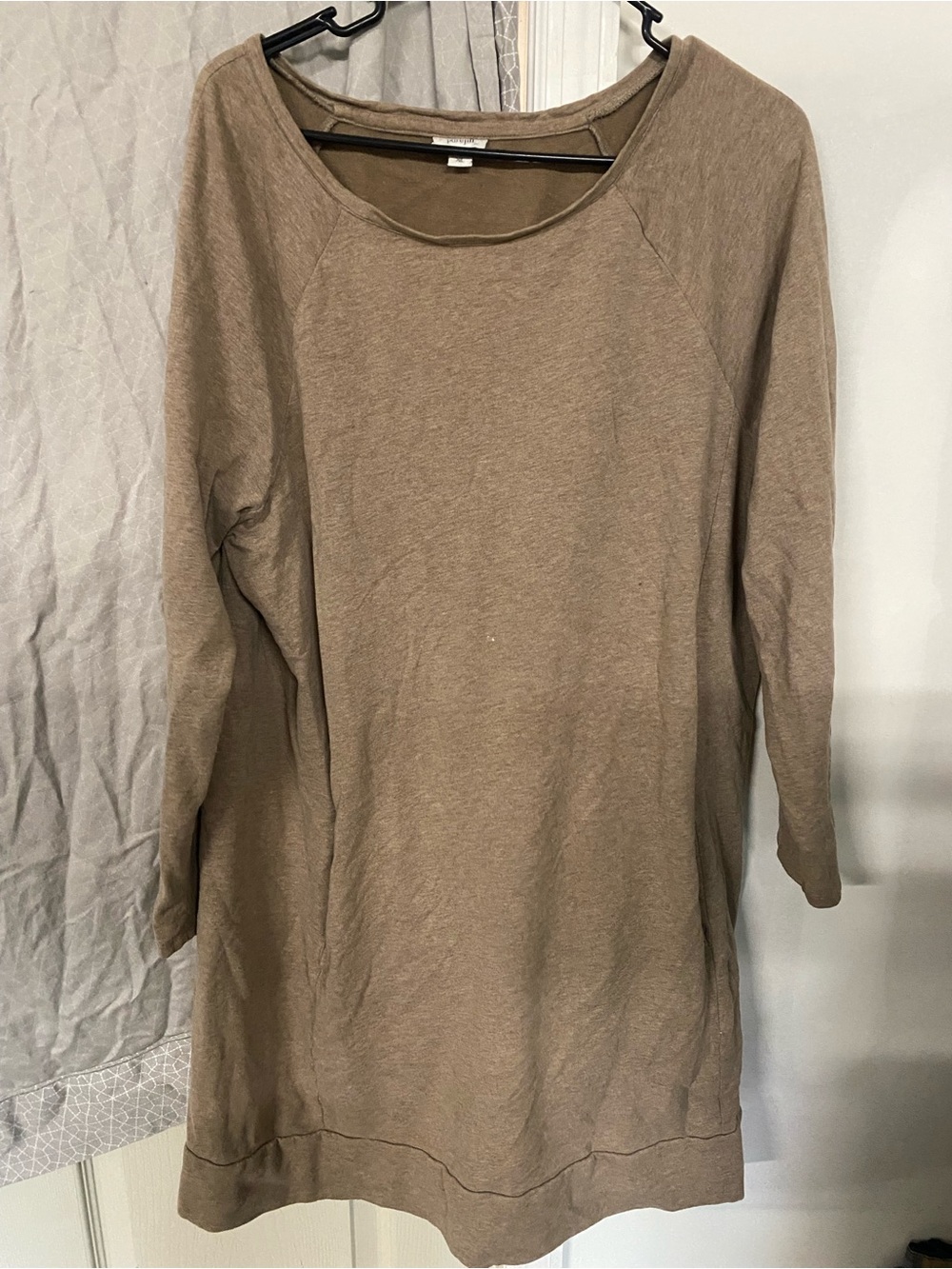 Pure Jill Taupe Long Sleeve Dress